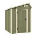 Abri de jardin 162 x 92 x 180 cm en acier vert et beige avec porte et aération