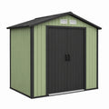 Abri de jardin 213 x 127 x 185 cm en métal vert et noir avec double porte ventilée