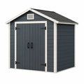 Abri de jardin 191 x 111 x 196 cm en résine anthracite à double porte ventilé