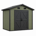 Abri de jardin 180 x 120 x 200 cm en plastique vert et noir avec double porte ventilée