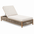 Bain de soleil 200 x 75 cm en bois et corde beige réglable pour extérieur