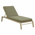 Chaise longue 200 x 70 x 90 cm en métal et tissu vert kaki pour extérieur avec dossier inclinable