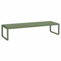 Banc de jardin 180 x 40 x 45 cm en métal vert à lattes style contemporain