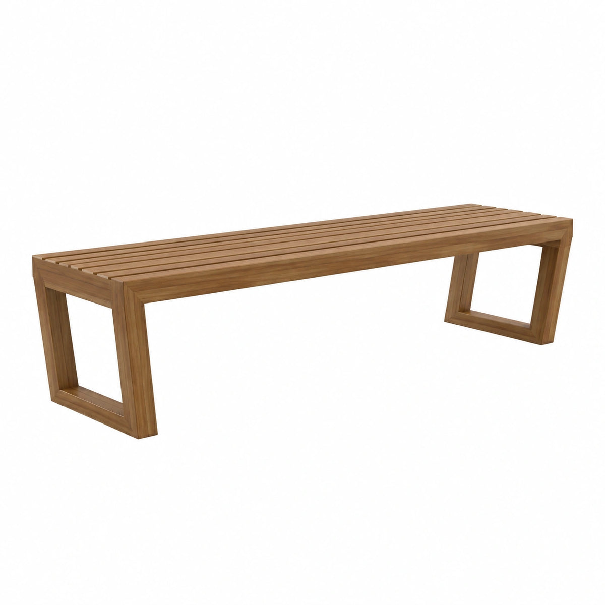 Banc 180 x 35 x 45 cm en bois marron à lattes style contemporain