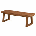 Banc de jardin 150 x 40 x 45 cm en bois brun à lattes style contemporain