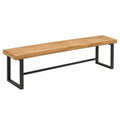Banc 180 x 40 x 45 cm en bois naturel et métal noir style industriel